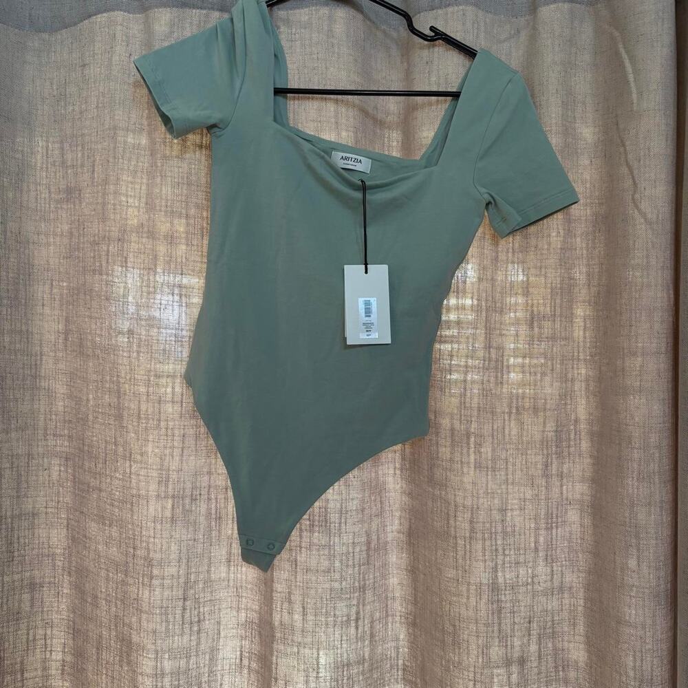 Aritzia sage green bodysuit with